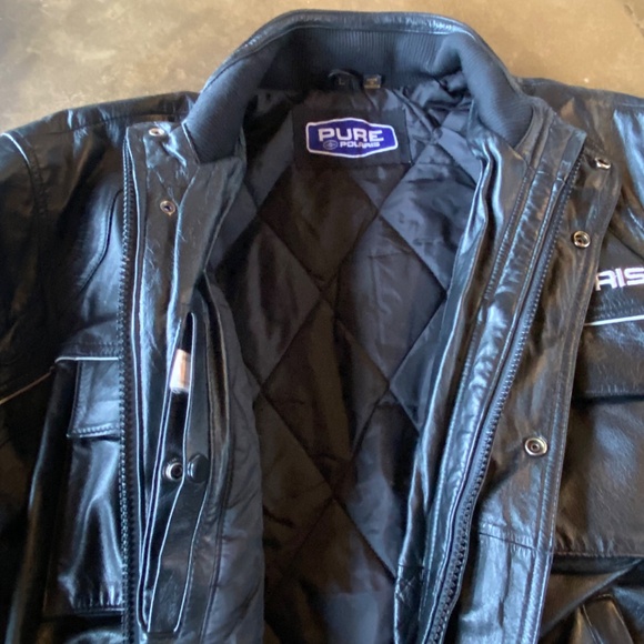 VTG Y2K Polaris Embroidered Leather Jacket - Picture 5 of 16